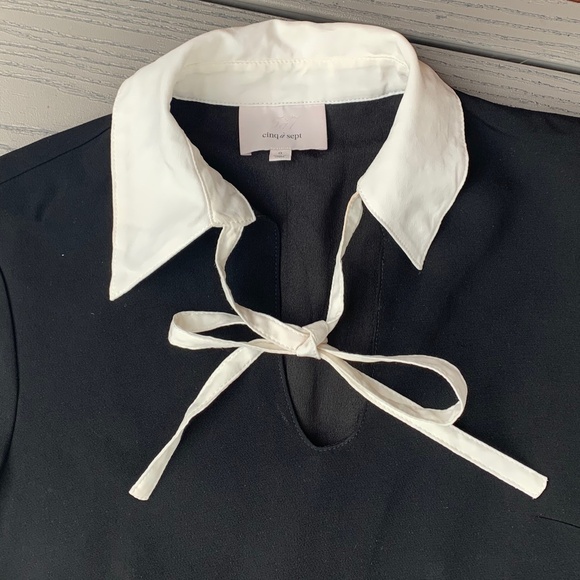 cinq a sept Cala Tie Neck Long Sleeve Shift Dress - Picture 3 of 14